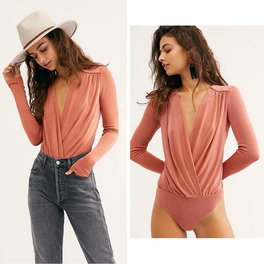Intimately Free People Turnt Thong Bodysuit Ginger Spice size Medium